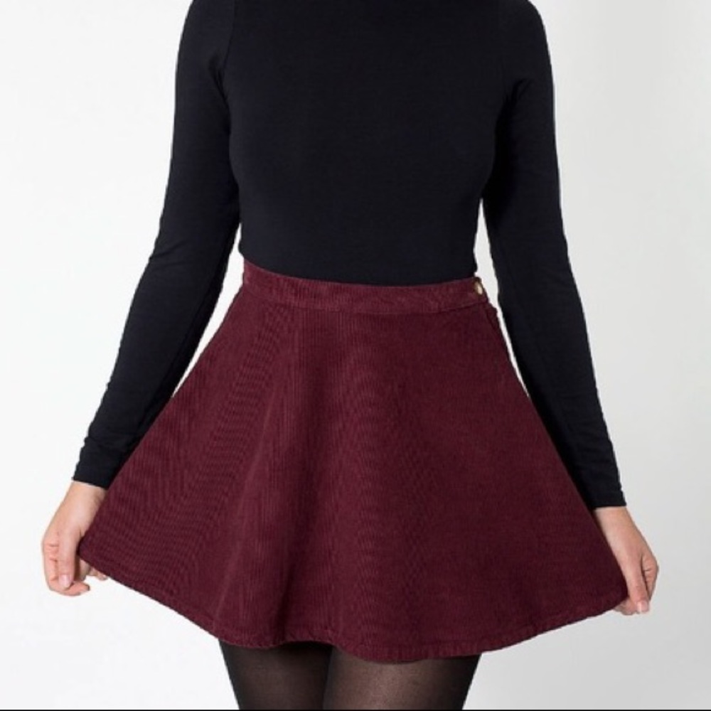 American Apparel circle skirt (maroon corduroy)